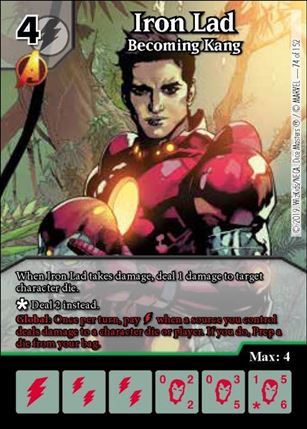 Marvel Dice Masters  Avengers Infinity Gauntlet card 74 Iron Lad: Becoming Kang