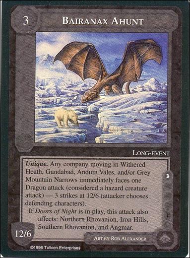 Middle-Earth: The Dragons (Base Set) card 9 Bairanax Ahunt