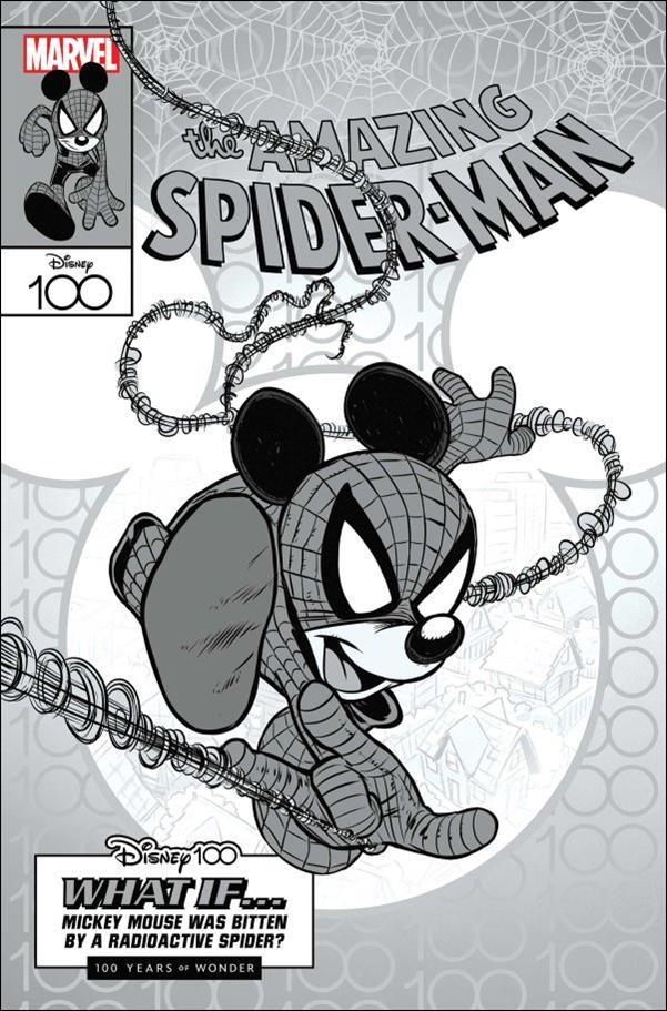 Amazing Spider-Man (2022) issue 35-M Claudio Sciarrone 1:100 Disney100 Homage B&W Cover