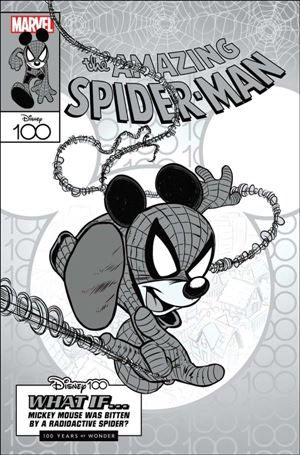Amazing Spider-Man (2022) issue 35-M Claudio Sciarrone 1:100 Disney100 Homage B&W Cover