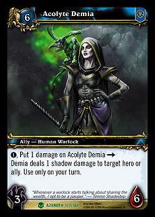 World of Warcraft: Heroes of Azeroth (Base Set) card 173 Acolyte Demia