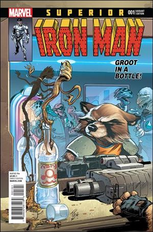 Superior Iron Man issue 1-G Tom Fowler Rocket Raccoon and Groot Cover