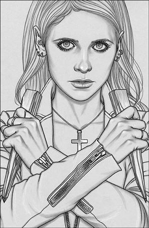Buffy the Vampire Slayer 25th Anniversary Special issue 1-I Jenny Frison 1:25 Black & White Virgin Cover