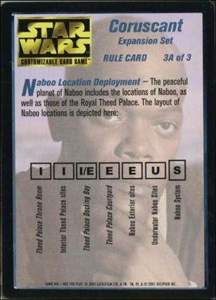 Star Wars: Coruscant Limited card 9-C Rule Card 3 of 3