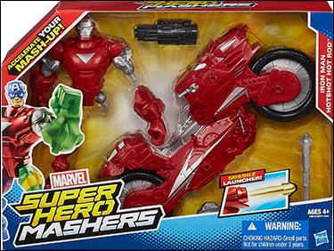 Marvel Super Hero Mashers (Vehicles)  figure 2 Iron Man with Hotshot Hot Rod