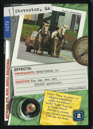 X-Files: Premiere Edition (Base Set) card XF96-0084v1 Steveston, MA