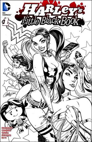Harley's Little Black Book issue 1-D Unbagged J. Scott Campbell Black & White Cover