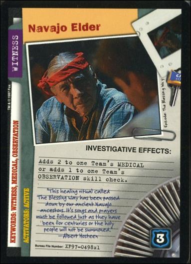 X-Files: 101361 (Base Set) card XF97-0498x1 Navajo Elder