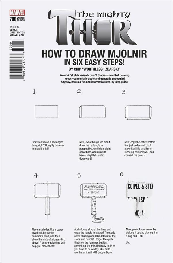 Mighty Thor (2016) issue 700-D Chip Zdarsky "How to Draw" Cover