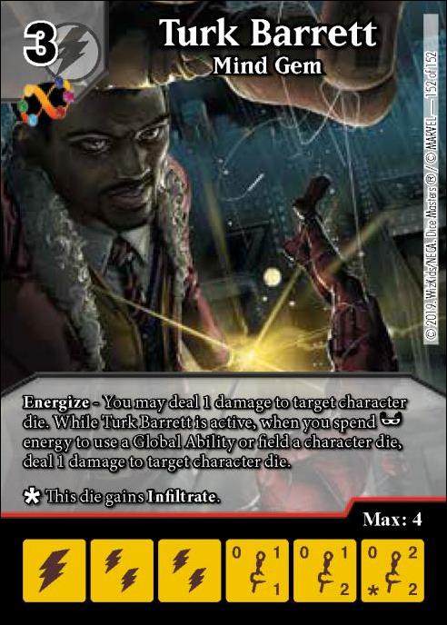 Marvel Dice Masters  Avengers Infinity Gauntlet card 152 Turk Barrett: Mind Gem