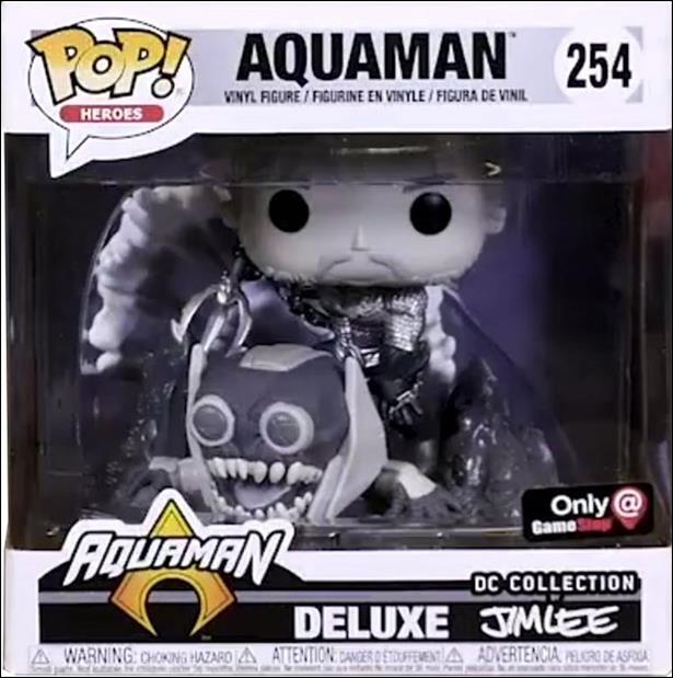 POP! Heroes figure 254-B Aquaman (B&W) Jim Lee Collection GameStop