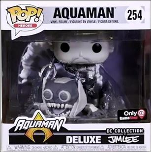 POP! Heroes figure 254-B Aquaman (B&W) Jim Lee Collection GameStop