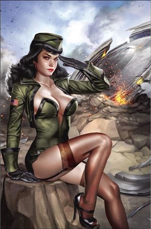 Bettie Page: The Alien Agenda issue 1-V Josh Burns Virgin Cover