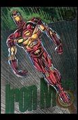 Marvel Universe: Series 5 (Power Blast Subset) card 7-B Iron Man (Silver Foil)