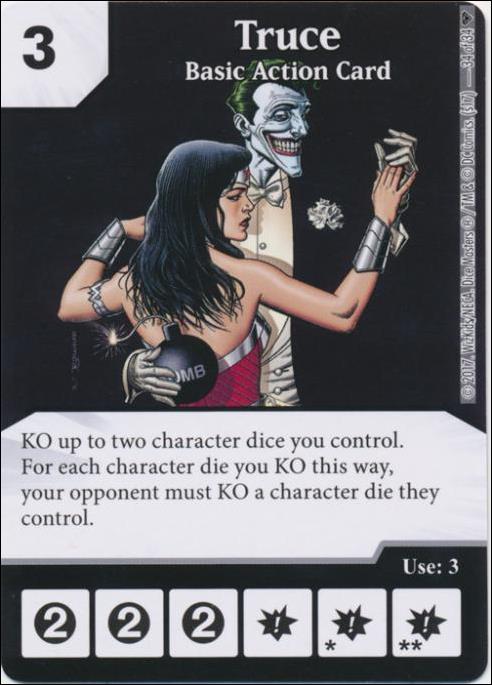 DC Comics Dice Masters Superman and Wonder Woman Starter Set card 34 Truce: Basic Action Card 