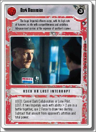 Star Wars: Hoth Revised (Base Set) card 134 Dark Dissension