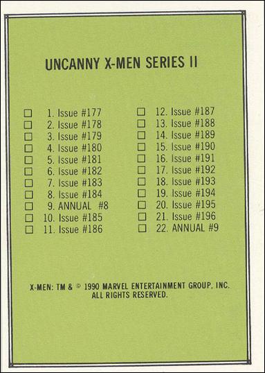 Uncanny X-Men Cover Series II (Base Set) card 45 Checklist