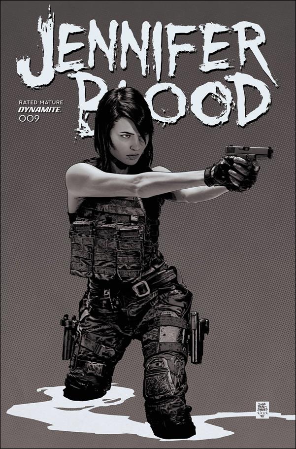 Jennifer Blood (2021) issue 9-K Tim Bradstreet 1:10 Black & White Cover