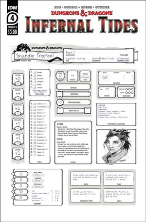 Dungeons & Dragons: Infernal Tides issue 4-B Character Sheet Cover