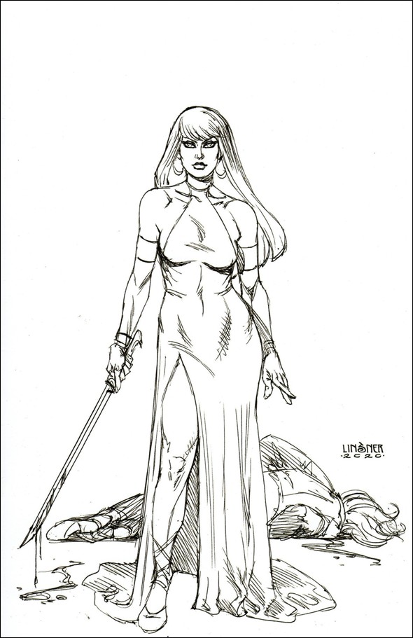 Sonjaversal issue 2-Q Joseph Michael Linsner 1:40 B&W Virgin Cover