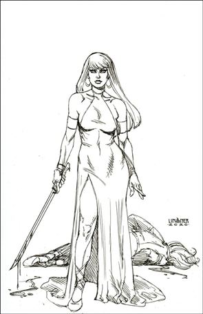 Sonjaversal issue 2-Q Joseph Michael Linsner 1:40 B&W Virgin Cover