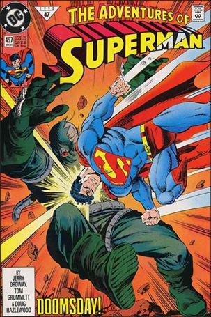 Adventures of Superman (1987) issue 497 Yellow & Red Logo Cover