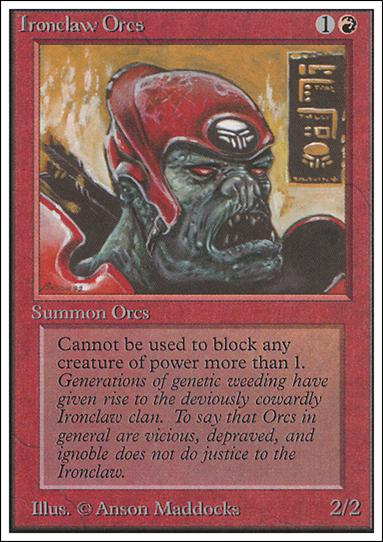 Magic the Gathering: Unlimited (Base Set) card 160 Ironclaw Orcs