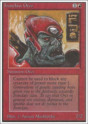 Magic the Gathering: Unlimited (Base Set) card 160 Ironclaw Orcs