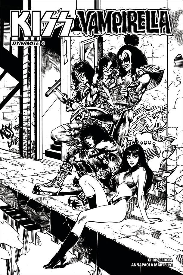KISS / Vampirella issue 3-G Roberto Castro Black and White 1:25 Cover