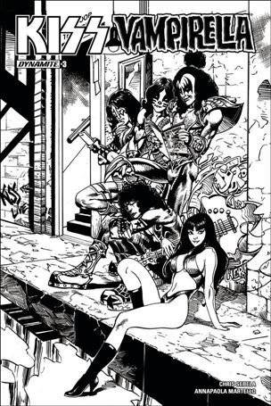 KISS / Vampirella issue 3-G Roberto Castro Black and White 1:25 Cover