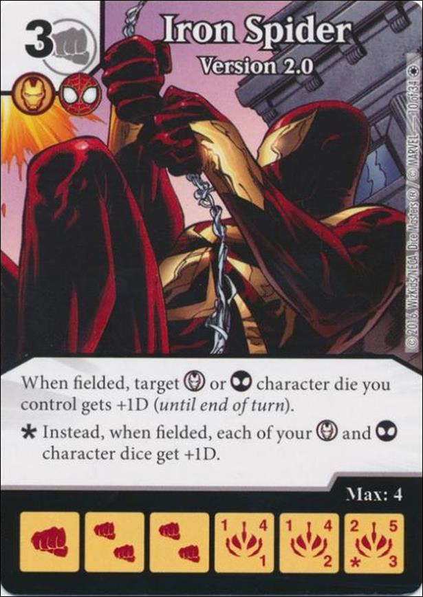Marvel Dice Masters Iron Man and War Machine Starter Set card 10 Iron Spider - Version 2.0