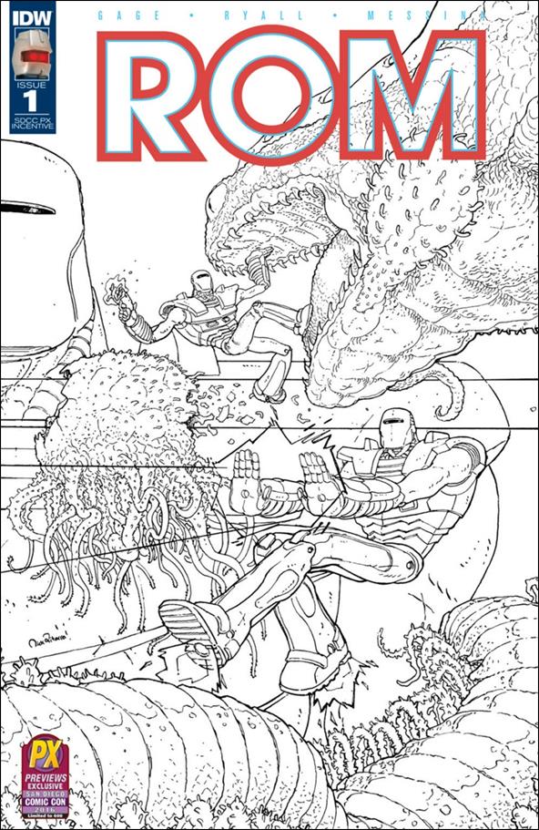 ROM (2016) issue 1-M Nick Pitarra SDCC/Previews B&W Wrap Cover 1/600