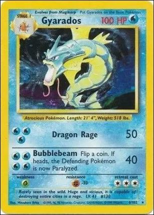 Pokemon (Base Set) card 6/102-C Gyarados (Holo) Unlimited