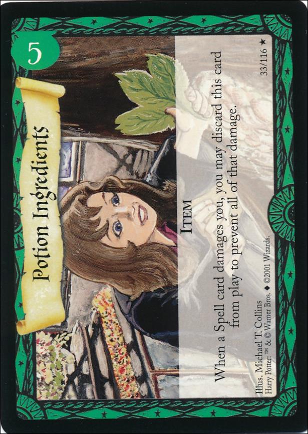 Harry Potter (Base Set) card 33 Potion Ingredients