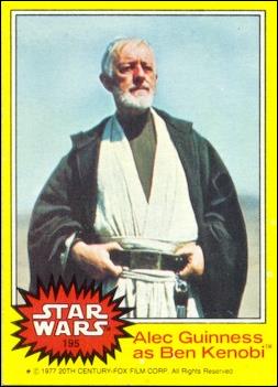 Star Wars: Series 3 (Base Set) card 195 Alec Guinness as Ben Kenobi