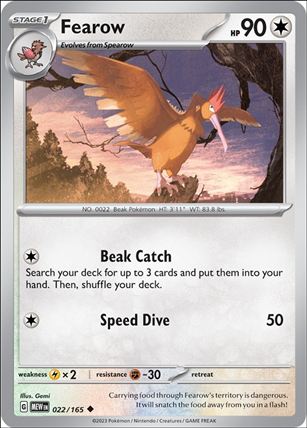 Pokemon: Scarlet & Violet - 151 (Base Set) card 022/165 Fearow