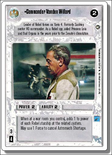 Star Wars: A New Hope Revised (Base Set) card 100 Commander Vanden Willard