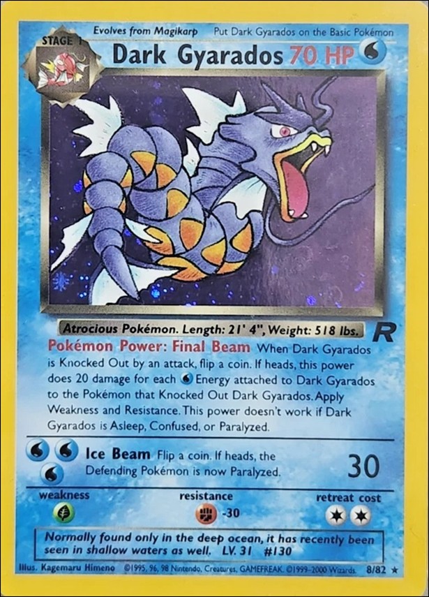 Pokemon: Team Rocket (Base Set) card 8-B Dark Gyarados (Holo) - Unlimited