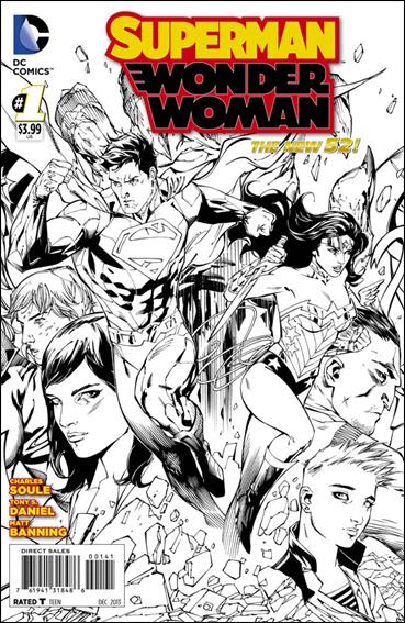 Superman/Wonder Woman issue 1-F Tony Daniel 1:100 Black and White Cover