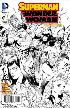 Superman/Wonder Woman issue 1-F Tony Daniel 1:100 Black and White Cover
