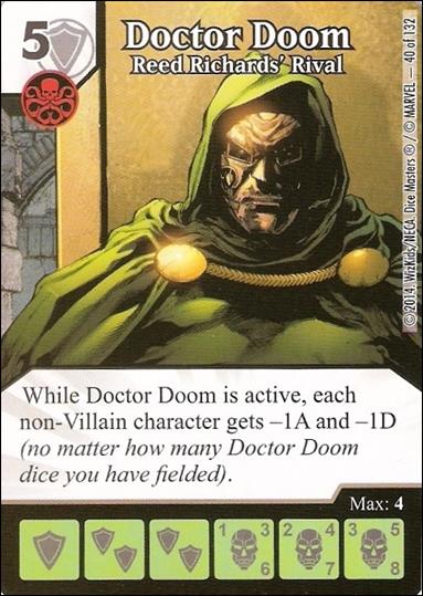 Marvel Dice Masters Avengers vs. X-Men  card 40 Doctor Doom: Reed Richards' Rival