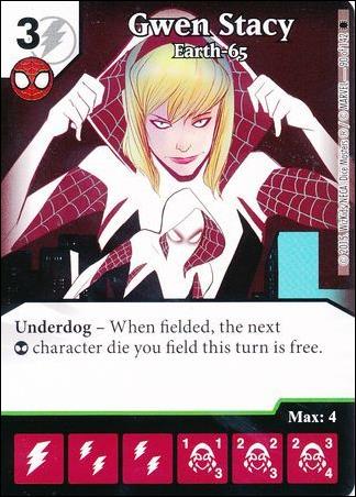 Marvel Dice Masters Amazing Spider-Man card 90 Gwen Stacy: Earth-65