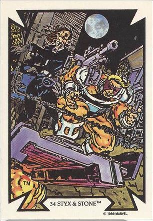 Todd McFarlane Super Heroes: Series 1 (Base Set) card 34 Styx & Stone