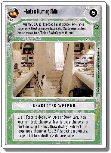 Star Wars: A New Hope Revised (Base Set) card 161 Luke's Hunting Rifle