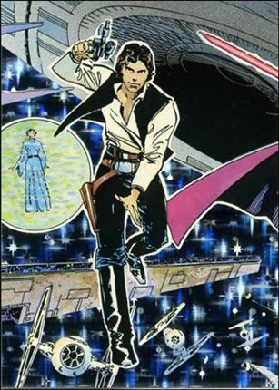 Star Wars Galaxy: Series 1 (Foil Subset) card 2-B Han Solo - Mirror Foil from Factory Set
