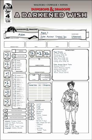 Dungeons & Dragons: A Darkened Wish issue 4-B Character Sheet Cover