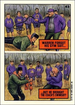Toxic High (Base Set) card 43 Warren Forgot His Gym Suit