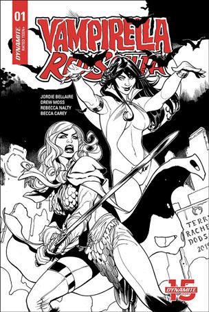Vampirella / Red Sonja issue 1-M Terry Dodson 1:50 Black & White Cover