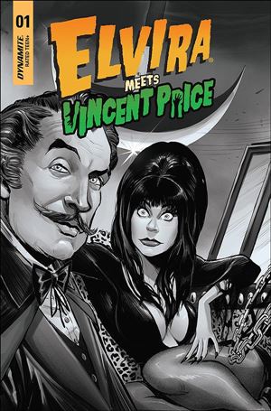 Elvira Meets Vincent Price issue 1-L Juan Samu 1:30 Greyscale Cover