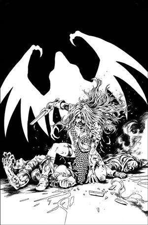 Red Sonja: The Superpowers issue 5-T Jonathan Lau 1:40 Black & White Virgin Cover